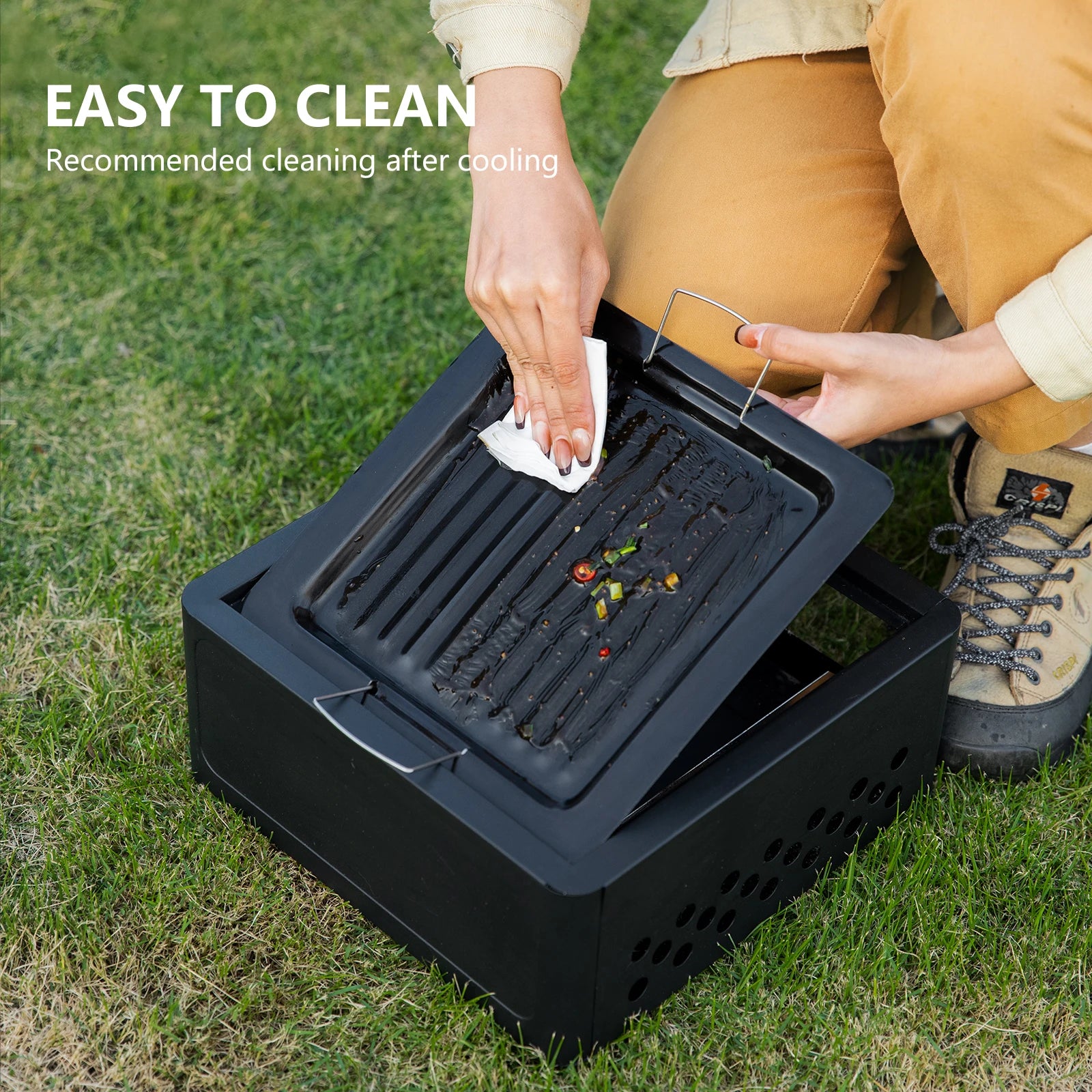 BISINNA Multi-functional Camping Stove BBQ Charcoal Grill Portable Burner Outdoor Camp Picnic