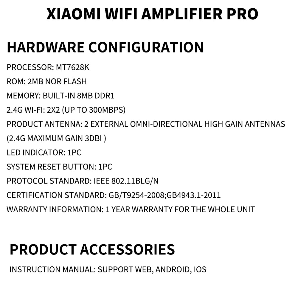 New Original Xiaomi Wifi Amplifier Pro 300M 2.4G Repeater Network Expander Range Extender Roteader Mi Wireless Wi-Fi Router