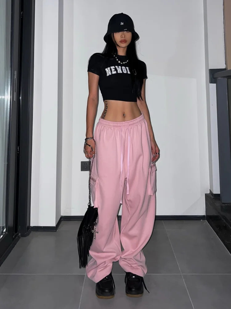 Y2K Pink Parachute Sweatpants