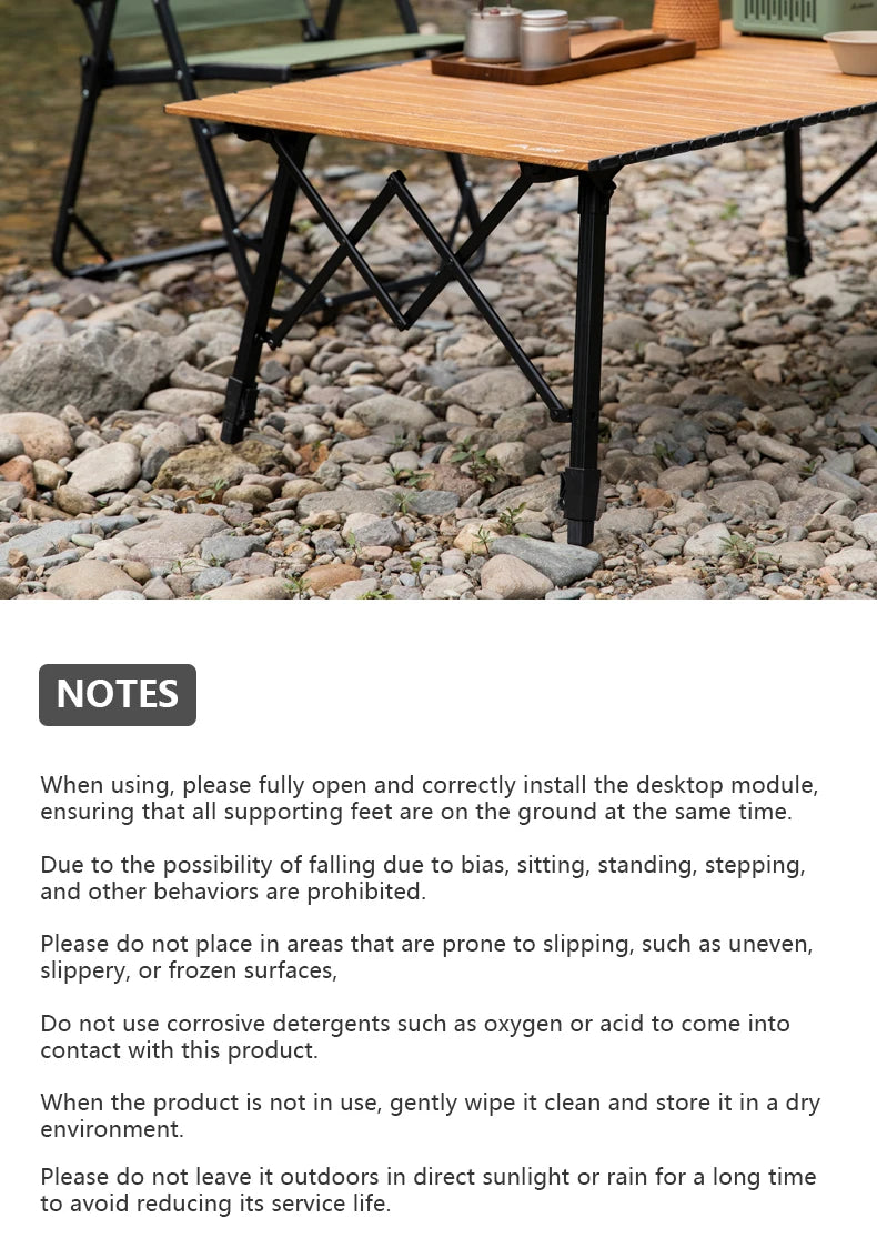 BISINNA Outdoor Large Folding Table Aluminum Alloy Egg Roll Desk Lifting Portable Camping Table