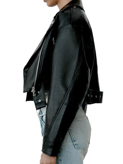 Casual Faux PU Leather Jacket for Women