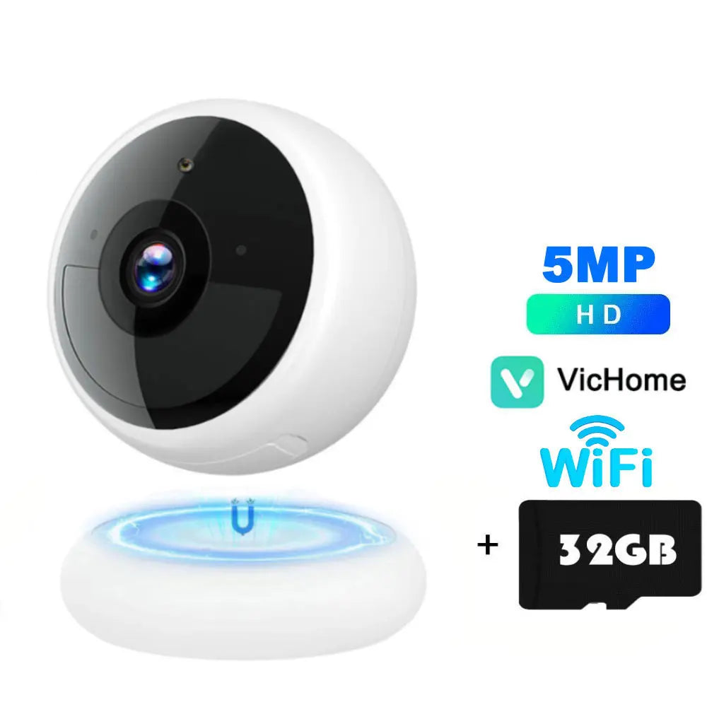 2K 5MP Wifi Home Security Camera Wireless Outdoor Magnetic Battery Powered Camera Surveillance AI Motion Detection Indoor HD Cam