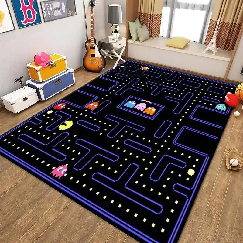 Modern Colorful Gaming Themed Carpet Non Slip Floor Mat For Living Room Kitchen Entrance Door Balcony Washable Rug Home Decor