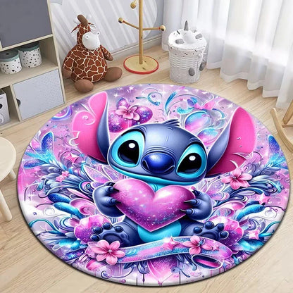 Stitch Cartoon HD Printed Round Carpet