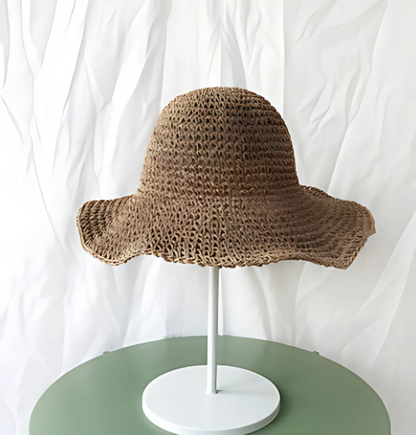 Women's Foldable Straw Sunscreen Hat