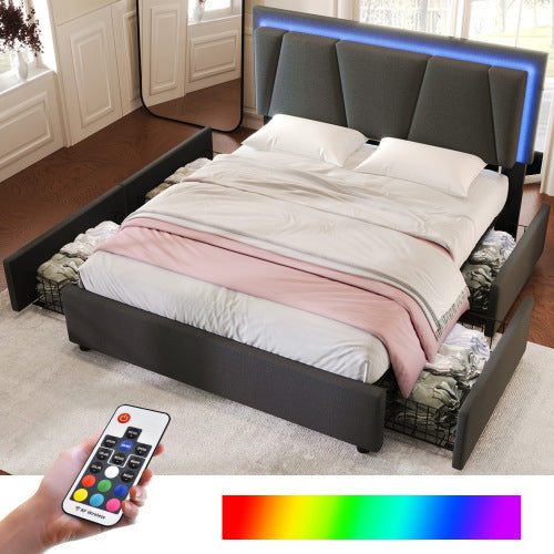 Wooden Storage Bed Bed Frame   Size  160cmx200cm