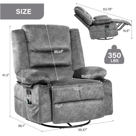 Lounge Chair Sofa With Massage And Heating Function