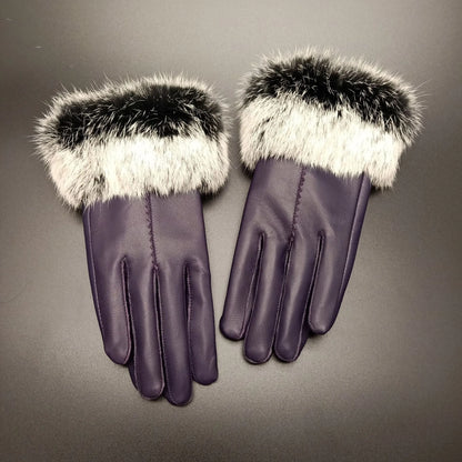 Rabbit Hair Mouth Fashion Gloves