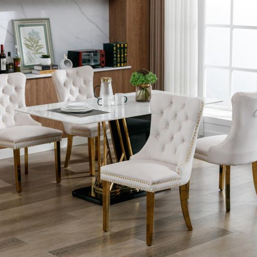 Velvet Upholstered Dining Chair - 2-piece Set