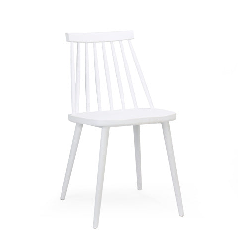 Farmhouse Spindle Back Dining Chairs, Set Of 2, White