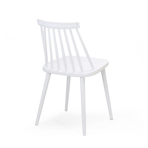 Farmhouse Spindle Back Dining Chairs, Set Of 2, White