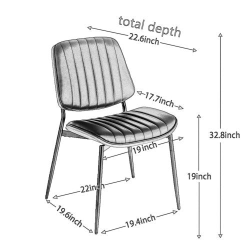 Dining Chairs Set Of 2 Modern Retro Linen Chair With Bentwood Back Upholstered Seat Metal Legs Adjustable Foot For Kitchen Dining Room Chairs