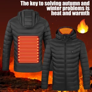 Heating Jackets Smart Thermostat Pure Color Hooded Heated Clothing Women Sportswear Heated Coat USB Heating Jacket For Camping