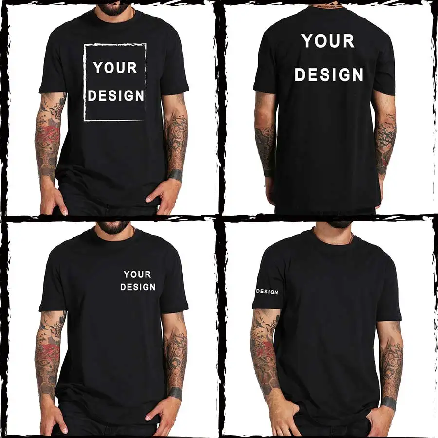 Custom T Shirt for Men Front Back Print Make Your Design Logo Text Gift Tshirt 100% Cotton Made in US - Image 17