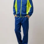 Men s 2 Piece Tracksuit Set with Long Sleeve Sweatshirt and Contrast Color Pants for Training and Active Wear
