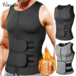 Vensslim Men Body Shaper Waist Trainer Vest Slimming Shirt Sauna Sweat Compression Undershirt Shapewear Fat Burner Workout Tops