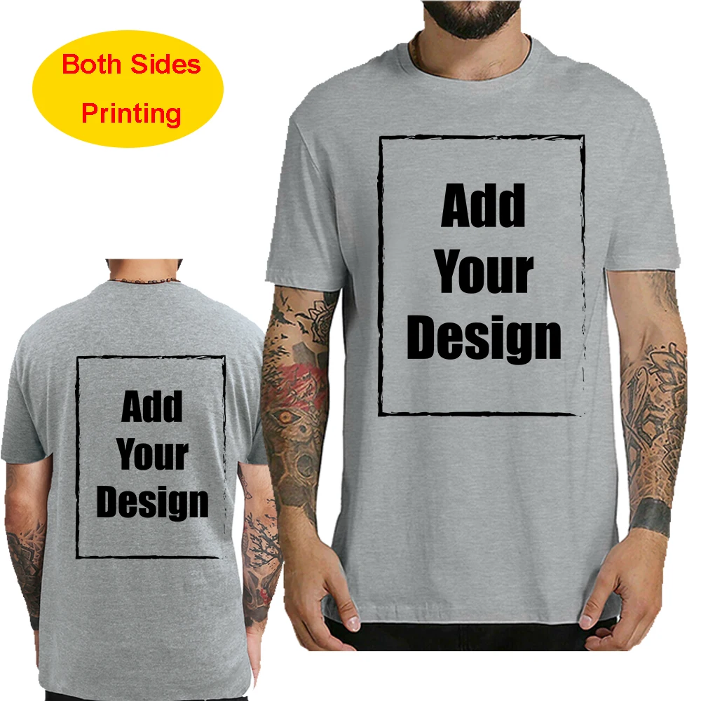 Custom T Shirt for Men Front Back Print Make Your Design Logo Text Gift Tshirt 100% Cotton Made in US - Image 6