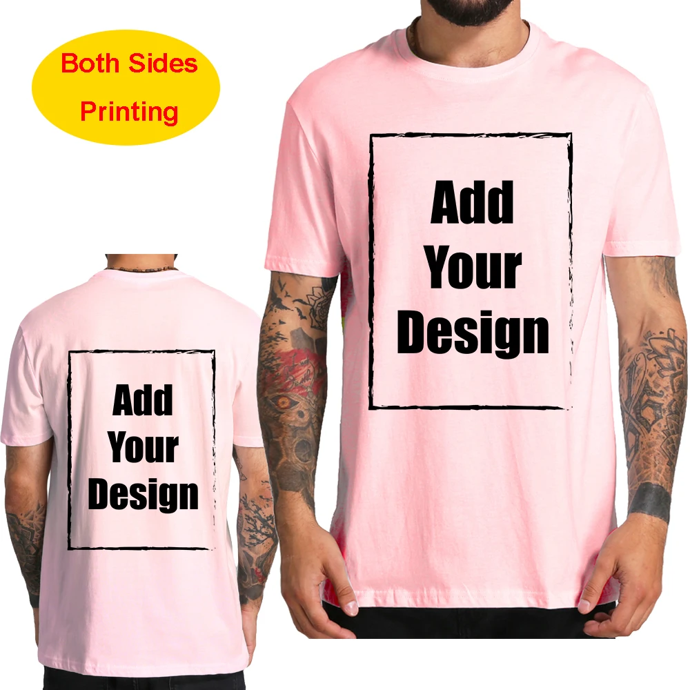 Custom T Shirt for Men Front Back Print Make Your Design Logo Text Gift Tshirt 100% Cotton Made in US - Image 14