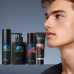LAIKOU Men Skincare Set 4pcs TONE-UP Lazy Cream Facial Cleanser Toner Lotion Hydrating Oil Control 3-Minute Routine
