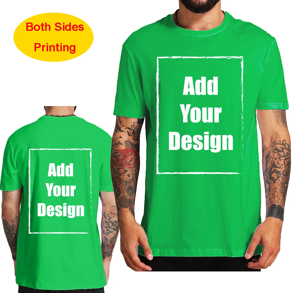 Custom T Shirt for Men Front Back Print Make Your Design Logo Text Gift Tshirt 100% Cotton Made in US - Image 12