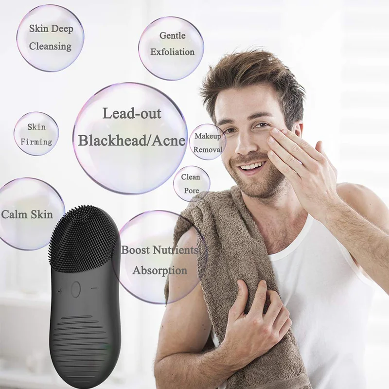 Silicone Face Brush Skin Care Tools Men And Women Face Cleansing Brush Waterproof Facial Cleansing Electric Face Scrub Brush - Image 3