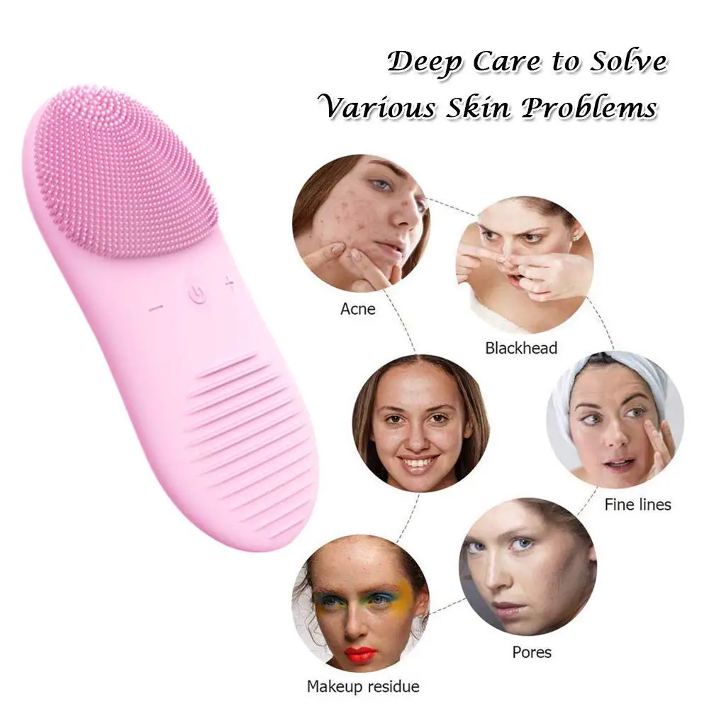 Silicone Face Brush Skin Care Tools Men And Women Face Cleansing Brush Waterproof Facial Cleansing Electric Face Scrub Brush - Image 4