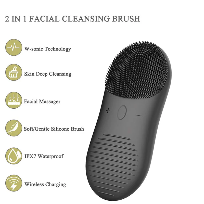 Silicone Face Brush Skin Care Tools Men And Women Face Cleansing Brush Waterproof Facial Cleansing Electric Face Scrub Brush - Image 2