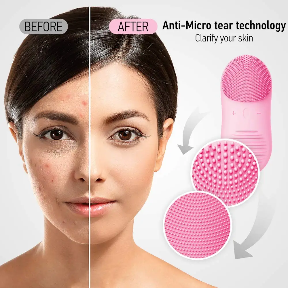 Silicone Face Brush Skin Care Tools Men And Women Face Cleansing Brush Waterproof Facial Cleansing Electric Face Scrub Brush - Image 6