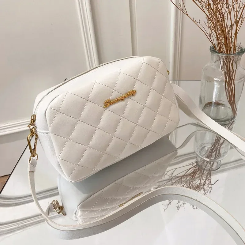 2026 tassel women's small crossbody bag trend diamond grid embroidery camera women's shoulder bag fashion chain crossbody bag - Image 4